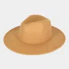 Fashnzfab Solid Panama / Fedora Hat In Beige