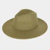 Fashnzfab Solid Panama / Fedora Hat In Green