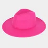 Fashnzfab Solid Panama / Fedora Hat In Pink