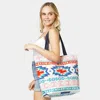 Fashnzfab Solid Patterned Beach Tote Bag In Multi