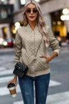 Fashnzfab Solid Plaid Stitch Pockets Bomber Jacket
