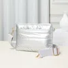Fashnzfab Solid Puffer Crossbody Bag In Silver