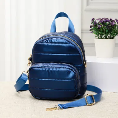 Fashnzfab Kids' Solid Puffer Mini Backpack Bag In Blue