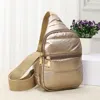 Fashnzfab Solid Puffer Mini Sling Bag In Sand