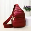 Fashnzfab Solid Puffer Mini Sling Bag In Burgundy