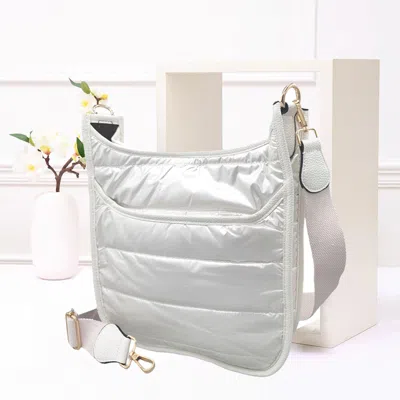 Fashnzfab Solid Quilted Shiny Puffer Crossbody Bag In Multi