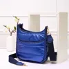 Fashnzfab Solid Quilted Shiny Puffer Mini Crossbody Bag In Blue