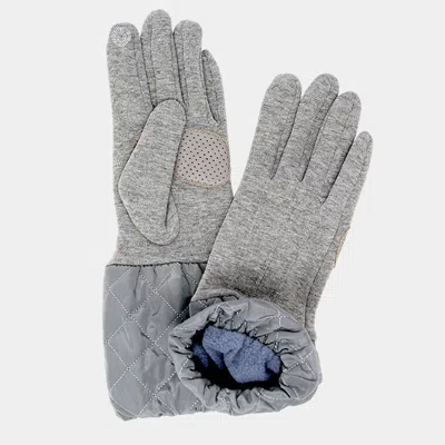 Fashnzfab Solid Quilted Tris Smart Touch Gloves In Gray