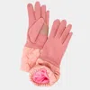 Fashnzfab Solid Quilted Tris Smart Touch Gloves In Pink