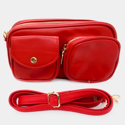 Fashnzfab Solid Rectangle Crossbody Bag In Red