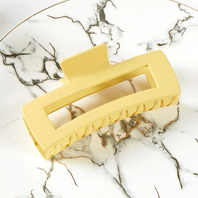 Fashnzfab Solid Rectangle Hair Claw Clip In Yellow