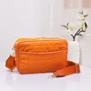 Fashnzfab Solid Rectangle Puffer Crossbody Bag In Orange