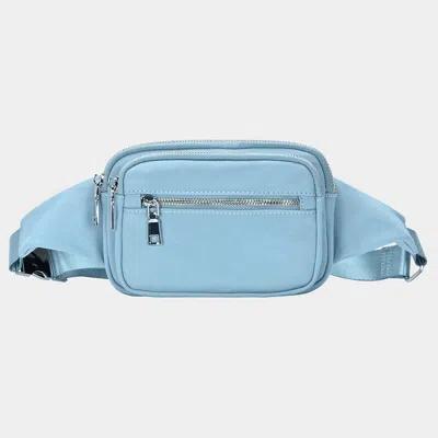 Fashnzfab Solid Rectangle Sling Bag / Fanny Pack / Belt Bag In Blue