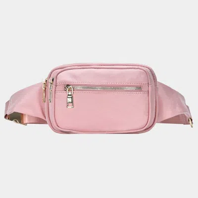 Fashnzfab Solid Rectangle Sling Bag / Fanny Pack / Belt Bag In Pink
