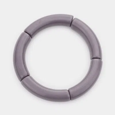 Fashnzfab Solid Resin Stretch Bracelet Gray