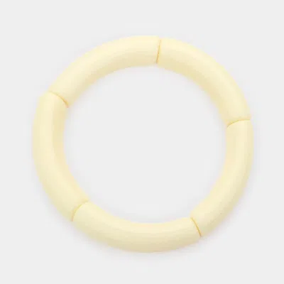Fashnzfab Solid Resin Stretch Bracelet Ivory In Multi