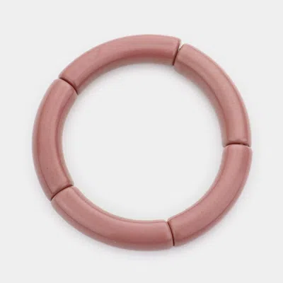 Fashnzfab Solid Resin Stretch Bracelet Pink
