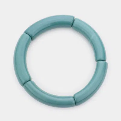 Fashnzfab Solid Resin Stretch Bracelet Teal In Blue