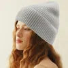 Fashnzfab Solid Rib Knit Cuff Beanie Hat In Gray