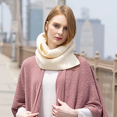 Fashnzfab Solid Ribbed Knit Snood Scarf In Multi