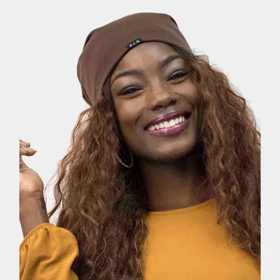 Fashnzfab Solid Satin Lined Beanie Hat In Brown