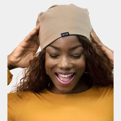 Fashnzfab Solid Satin Lined Beanie Hat In Burgundy