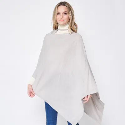 Fashnzfab Solid Scarf Poncho In Gray