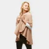 Fashnzfab Solid Shawl Cape Poncho In Neutral
