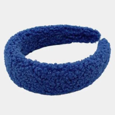 Fashnzfab Solid Sherpa Headband In Blue