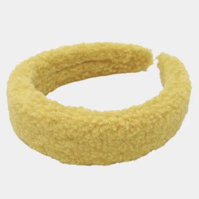 Fashnzfab Solid Sherpa Headband In Yellow