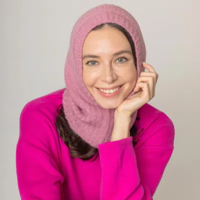 Fashnzfab Solid Snood Hat In Pink