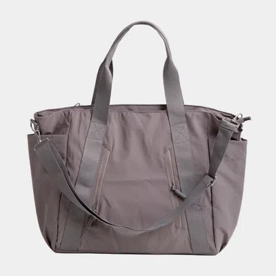Fashnzfab Solid Spacious Multi Compartment Carryall Tote Bag In Gray