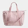 Fashnzfab Solid Spacious Multi Compartment Carryall Tote Bag In Pink