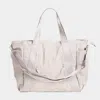 Fashnzfab Solid Spacious Multi Compartment Carryall Tote Bag In Sand