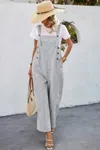 Fashnzfab Solid Square Neck Button Trim Pockets Jumpsuit