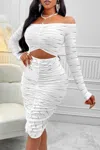Fashnzfab Solid Straight Shoulder Cutout Midi Dress