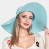 Fashnzfab Solid Straw Sun Hat In Blue