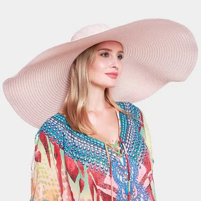 Fashnzfab Solid Straw Sun Hat In Pink