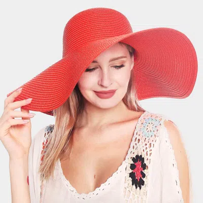 Fashnzfab Solid Straw Sun Hat In Pink