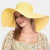 Fashnzfab Solid Straw Sun Hat In Yellow