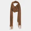Fashnzfab Solid Tassel Oblong Scarf In Green
