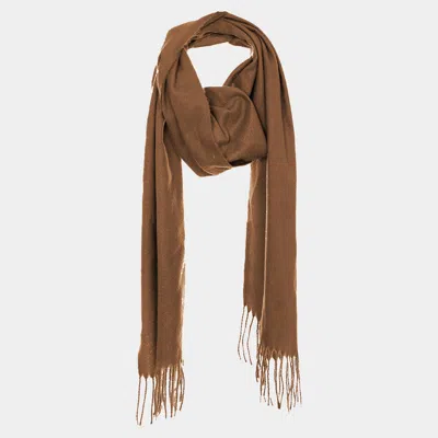 Fashnzfab Solid Tassel Oblong Scarf In Green