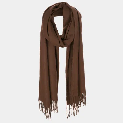 Fashnzfab Solid Tassel Oblong Scarf In Green