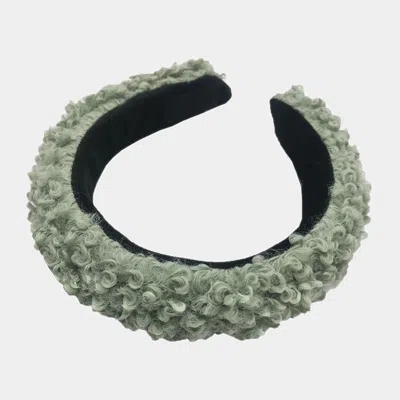 Fashnzfab Solid Teddy Head Band In Green
