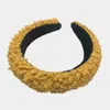 Fashnzfab Solid Teddy Head Band In Yellow