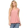 Fashnzfab Solid Textured And Sleeveless Surplice Top With Shoulder Tie In Multi