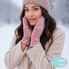 Fashnzfab Solid Velvet Feel Smart Touch Gloves In Pink