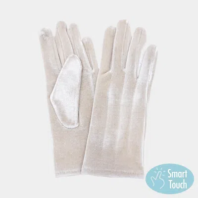 Fashnzfab Solid Velvet Feel Smart Touch Gloves In Neutral