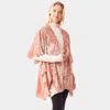 Fashnzfab Solid Velvet Shawl Poncho In Multi