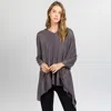 Fashnzfab Solid Versatile Asymmetrical Poncho Wrap / Scarf In Multi
